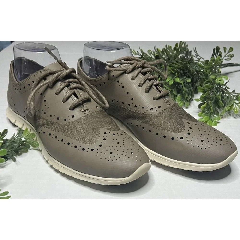 Cole Haan ZeroGrand Wingtip Oxford Shoe Mossy Brown Womens Size 8.5 ($90)